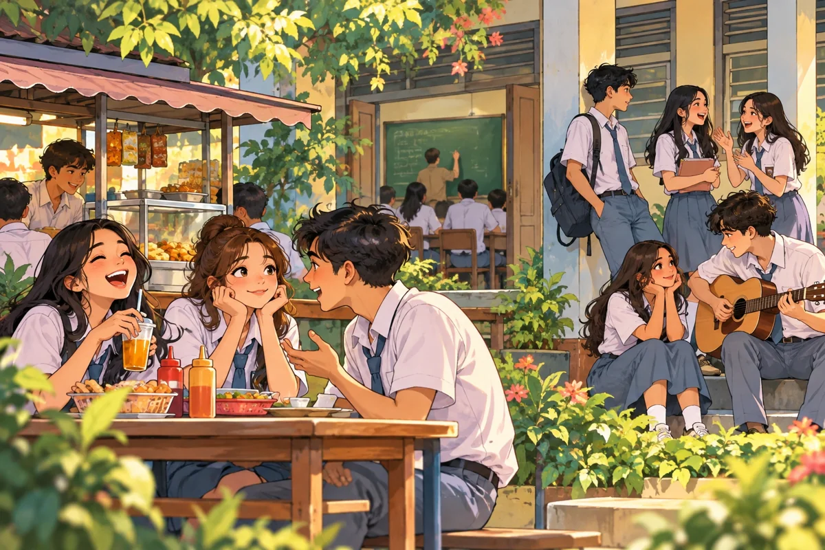 #23 Paling enak ternyata sekolah di sinetron ya? Hahaha kerjaannya di kantin sama di luar kelas paling banyak.