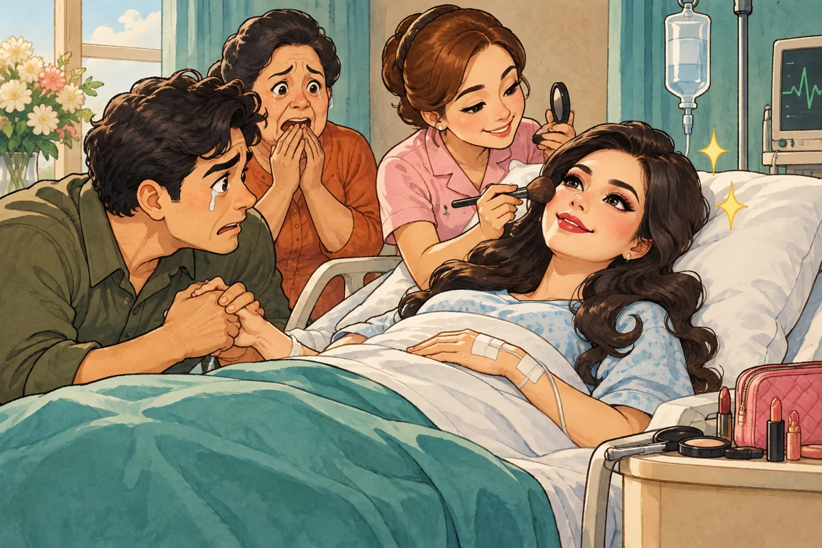 #20 Keren kan! Di sinetron itu, orang sakit tetep pakai make up maksimal.